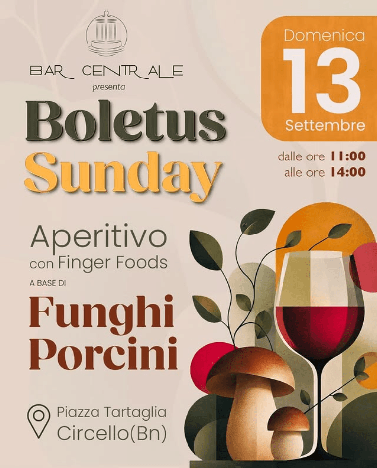 Boletus Sunday poster – Bar Centrale, Circello