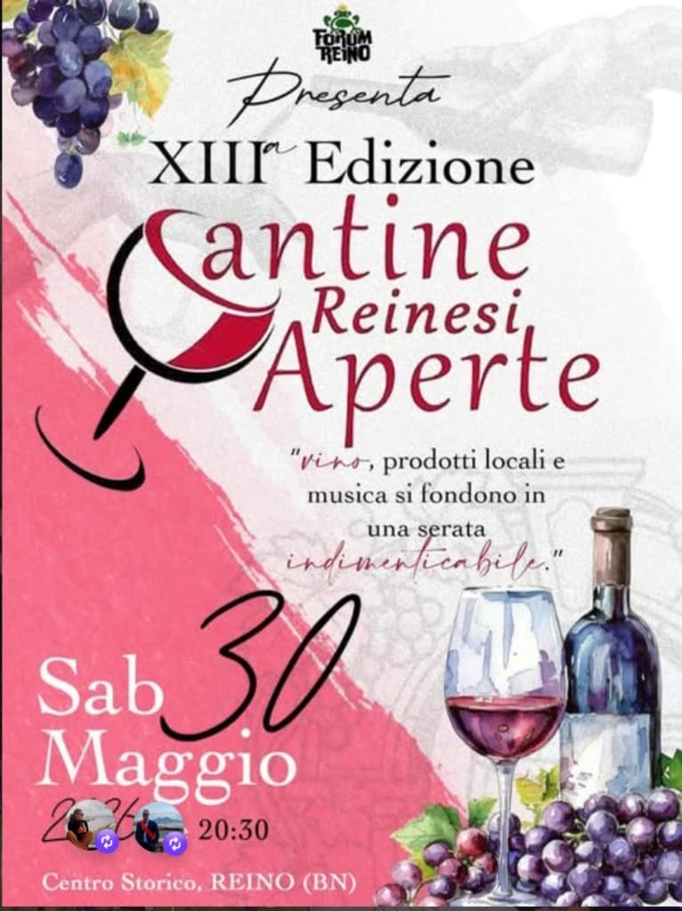 Locandina della XIII edizione di Cantine Reinesi Aperte