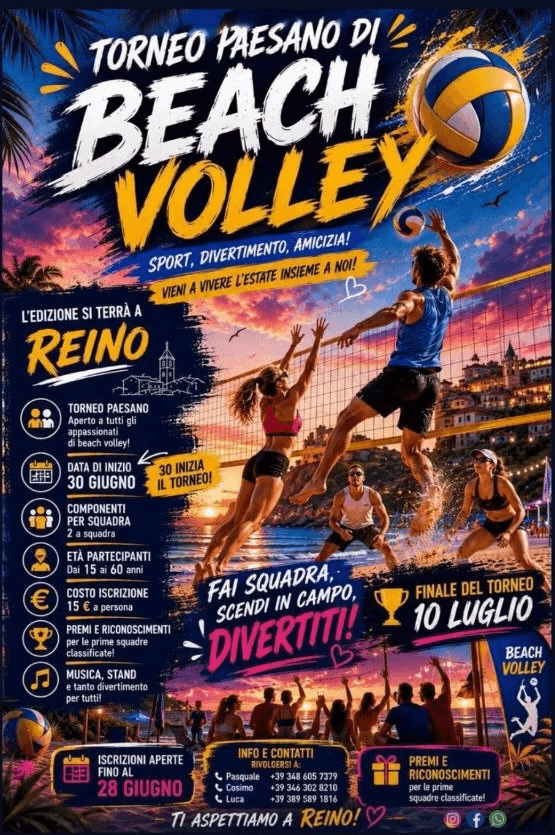 Locandina Torneo Paesano di Beach Volley – Reino
