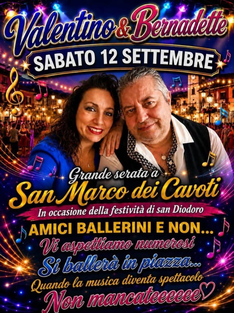 Valentino & Bernadette poster – San Marco dei Cavoti